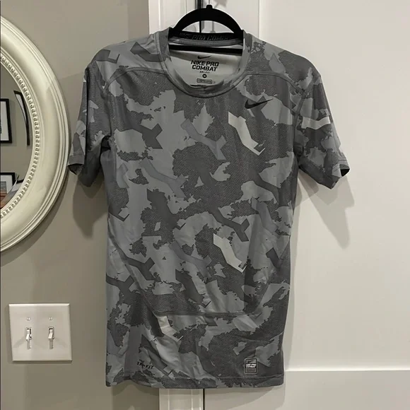 Nike Shirts Nike Pro Combat Mens Gray Camo Shirt Poshmark